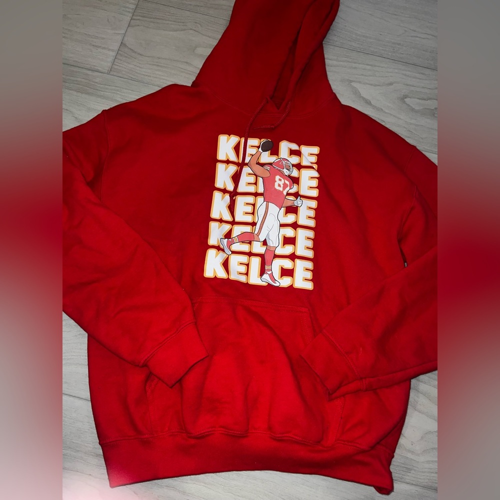 Travis Kelce Red Graphic Hoodie